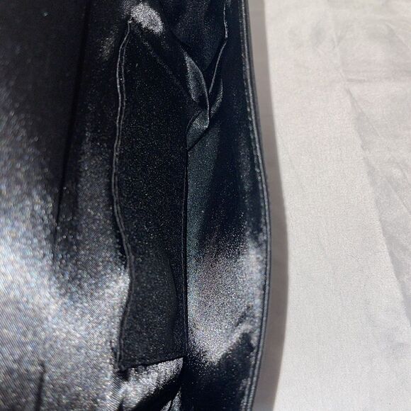 Unbranded Satin Black Evening Bag with a Rhinestone Buckle - Picture 10 of 11